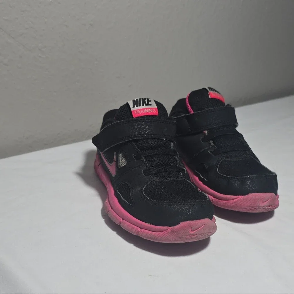 Nike Flex Supreme TR 2 Kids Toddler Black/Pink Sneakers US 9C